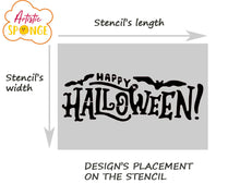 HAPPY HALLOWEEN Quote Bats Reusable Stencil Decoration Cards Craft Various Sizes H5