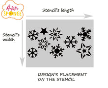Set of Christmas Snow Flakes Winter Cards Decoration Reusable Stencil Various Sizes / SNOW10