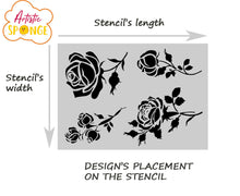 SET OF ROSES Sizes Reusable Stencil Valentine's Floral Style Mother's Day 'Rose5'