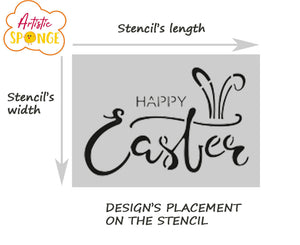 Happy Easter Egg Hunt Sizes Reusable Stencil Bunny Spring Palm Decoration 'E19'