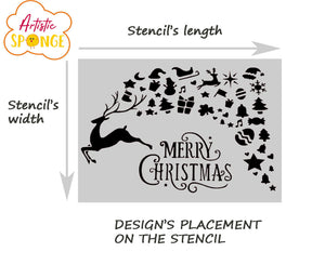 Merry Christmas Stencils Set Light Santa Claus Tree Baubles Candy Cane 5 x A5 + 1 x A5 GRATIS Reusable Mylar 20% OFF 'X1B'