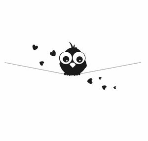 Love BIRD ON THE LINE Sizes Reusable Stencil Valentine's Animal Kids Room Style 'Kids100'