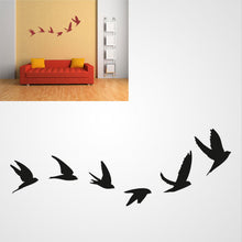 WAVE OF FLYING BIRDS Big & Small Sizes Colour Wall Sticker Shabby Chic Romantic Style 'Birds118'