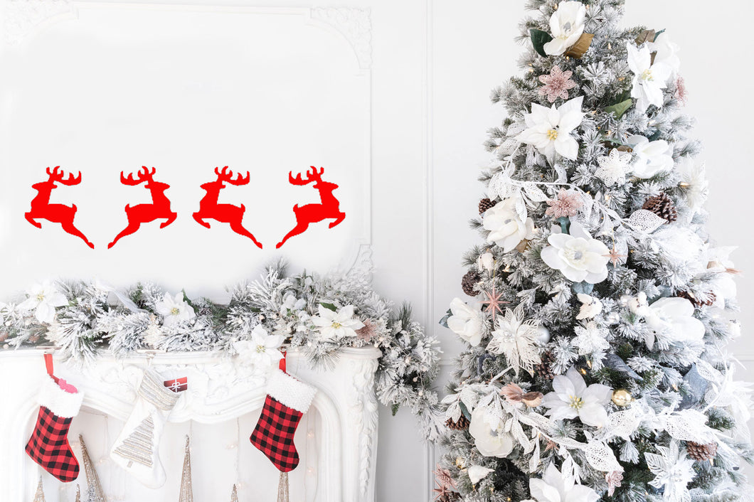 Christmas Reindeer Décor Set Winter Cards Decoration Big & Small Sizes Colour Wall Sticker Decorations Winter SNOW20